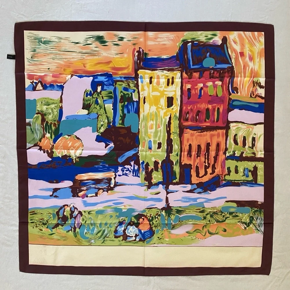 100% Silk Vibrant Multicolor Women's Scarf